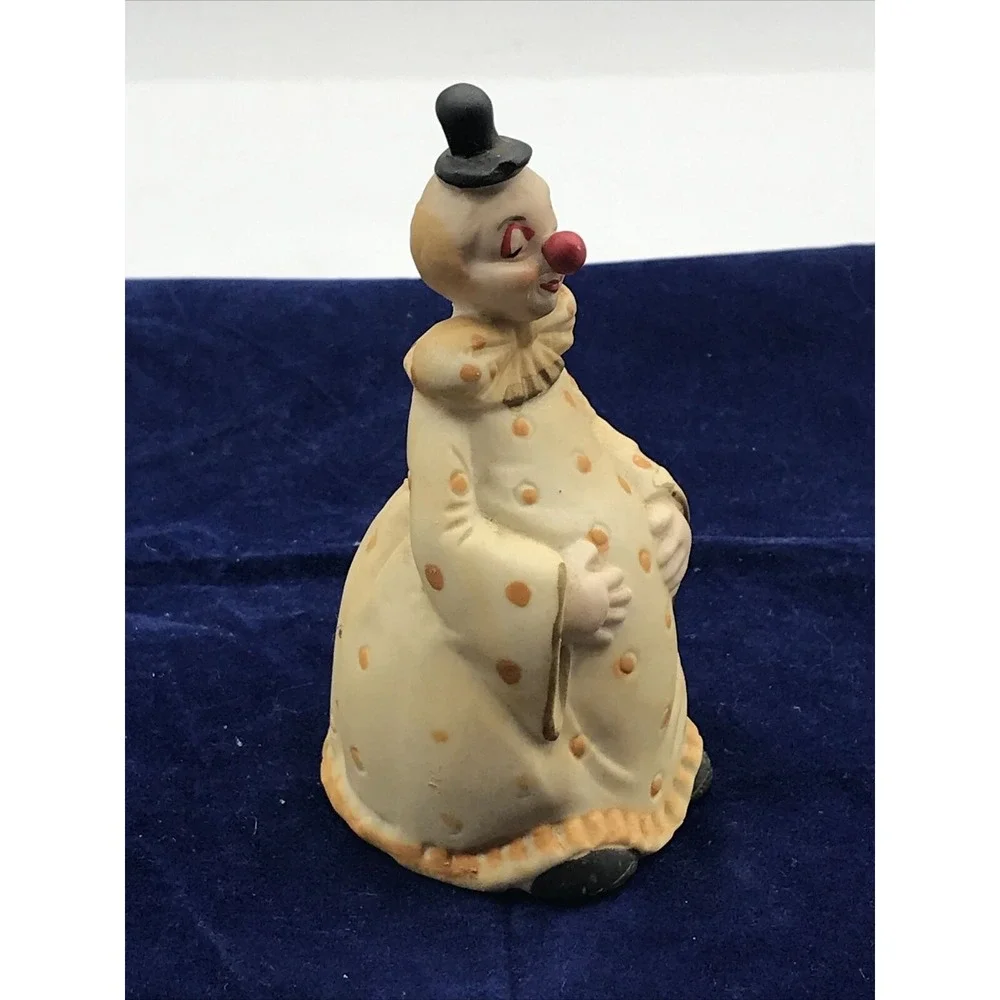 CLOWN BELL mime w/ tiny hat idiophone‎ Circus makeup 1970s old-school